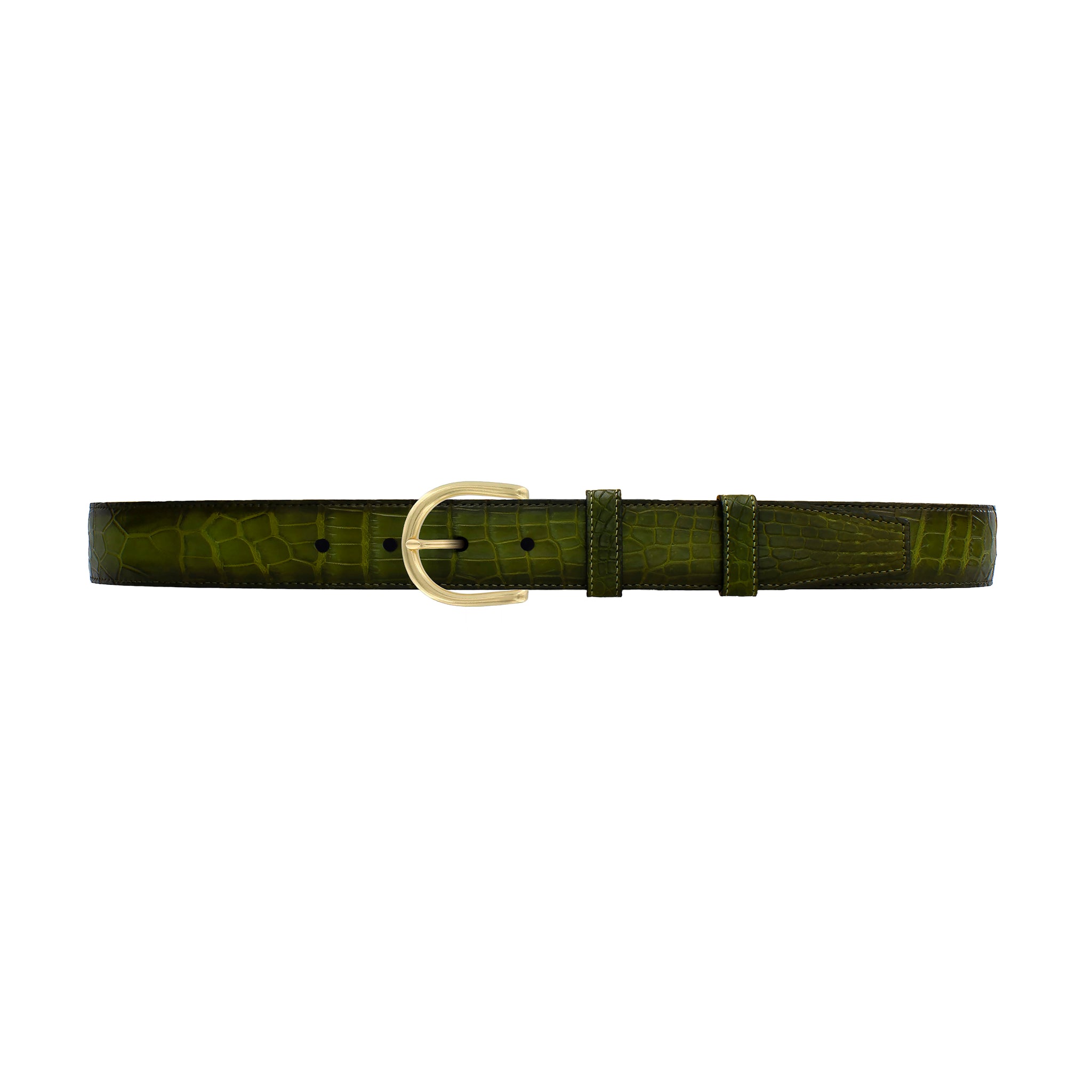 1 1/4" Pine Patina Belt with Denver Casual Buckle in Brass