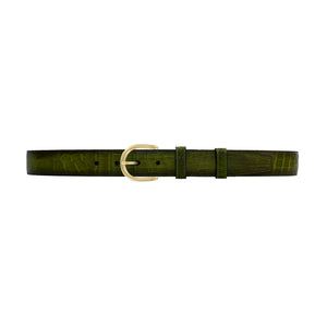 1 1/4" Pine Patina Belt with Denver Casual Buckle in Brass