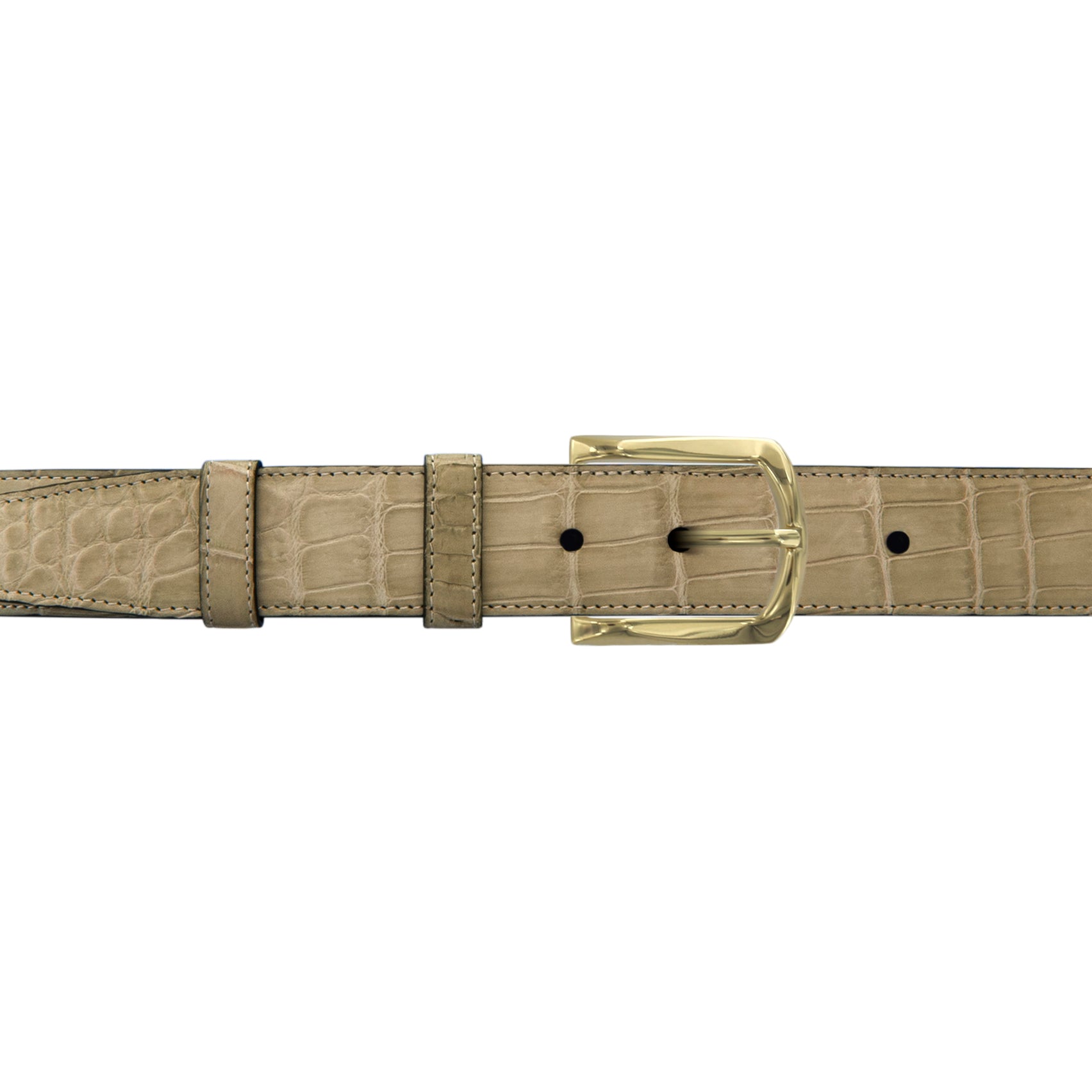 1 1/4" Sand Classic Belt with Sutton Dress Buckle in Brass