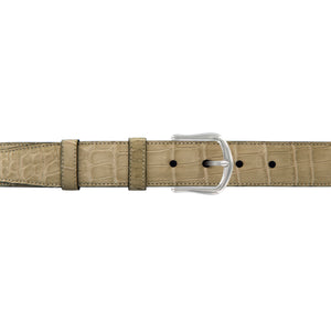 1 1/4" Sand Classic Belt with Derby Cocktail Buckle in Polished Nickel