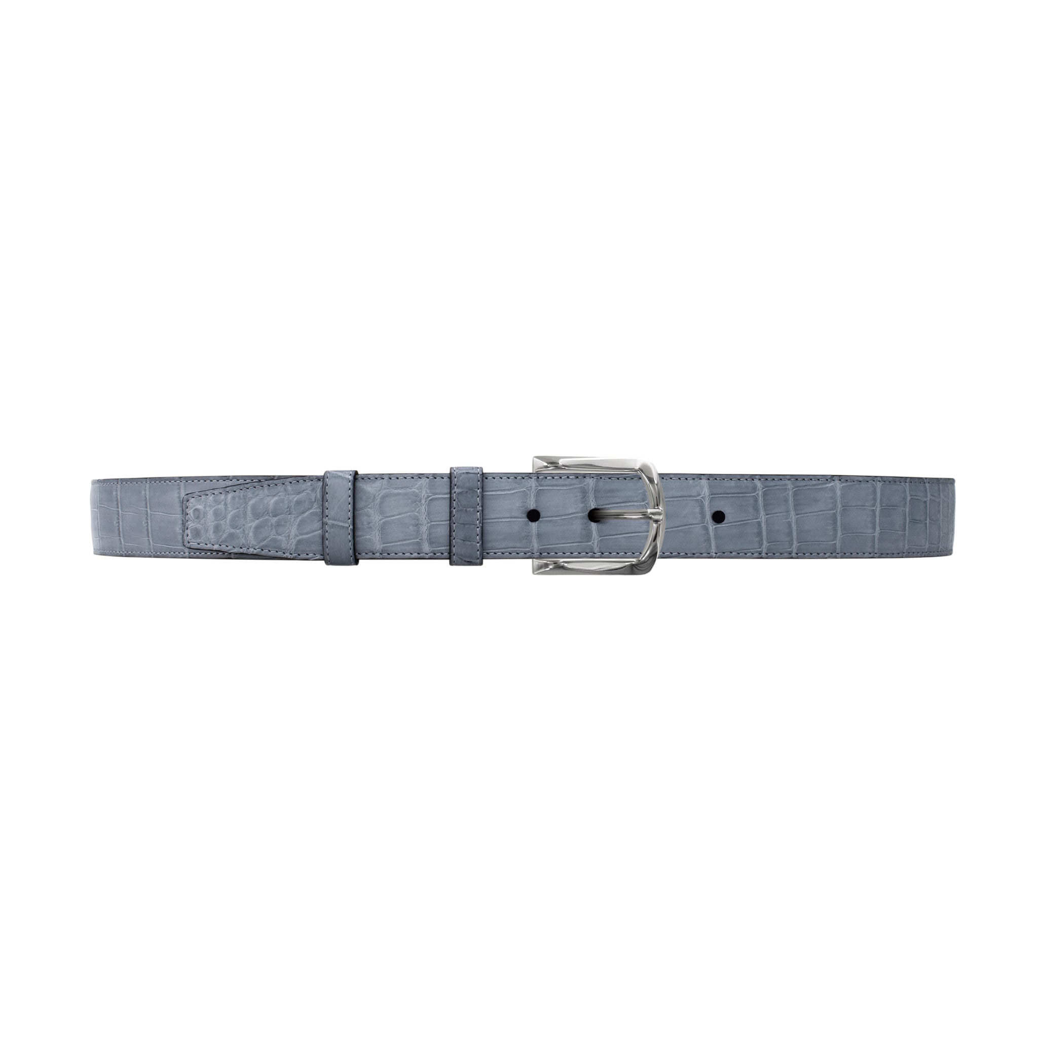 1 1/4" Slate Seasonal Belt with Sutton Dress Buckle in Polished Nickel