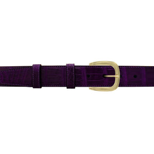 1 1/4" Violet Classic Belt with Oxford Cocktail Buckle in Brass