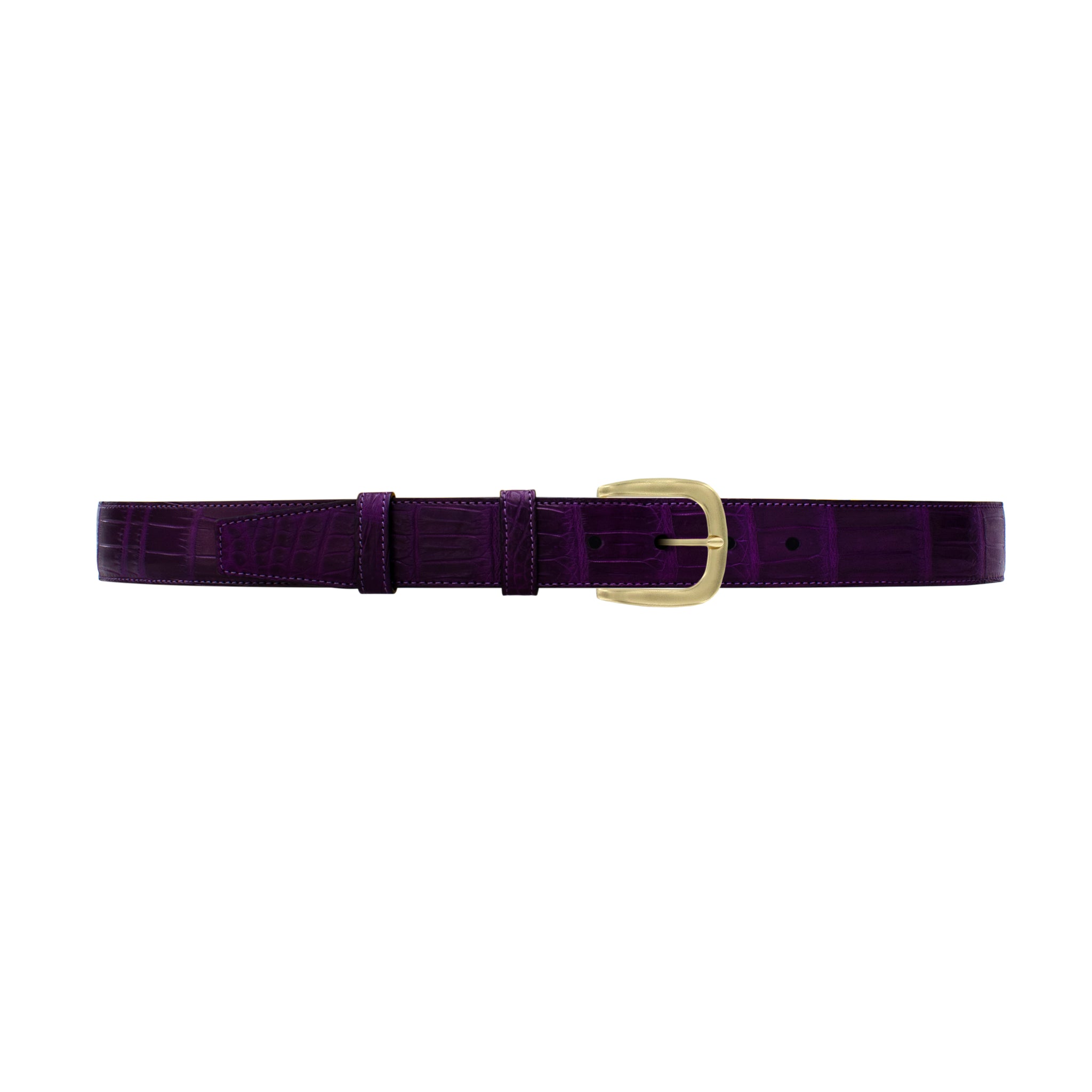 1 1/4" Violet Classic Belt with Oxford Cocktail Buckle in Brass