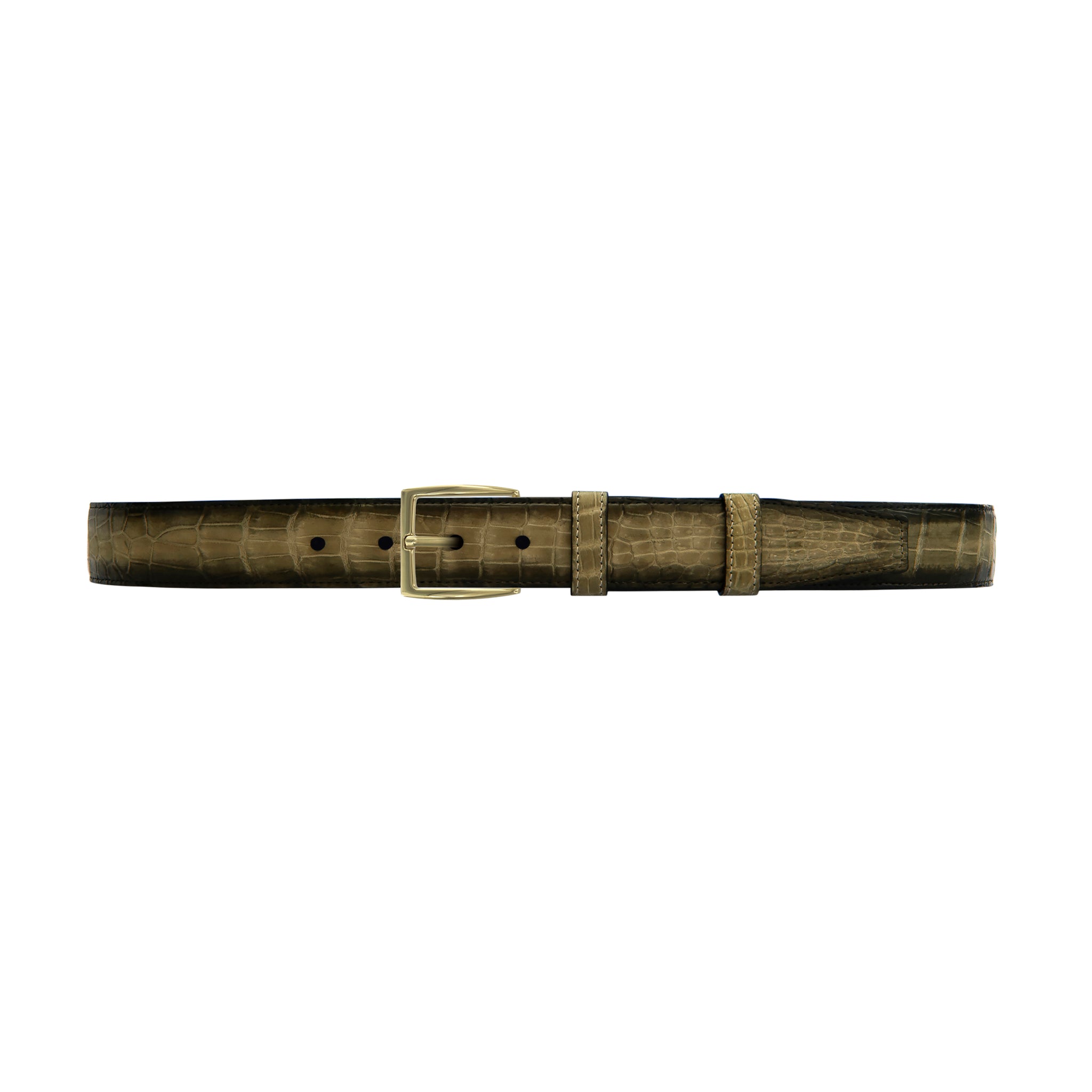 1 1/4" Peanut Patina Belt with Winston Dress Buckle in Brass