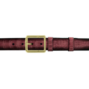 1 1/4" Rosewood Patina Belt with Crawford Casual Buckle in Brass
