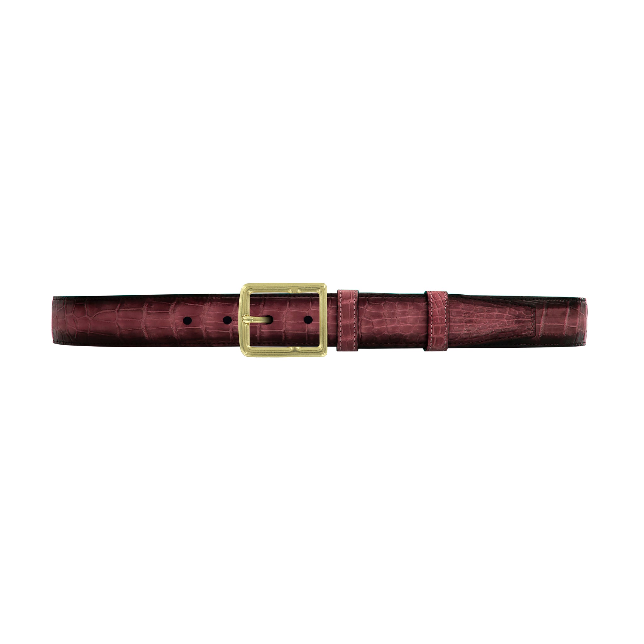 1 1/4" Rosewood Patina Belt with Crawford Casual Buckle in Brass