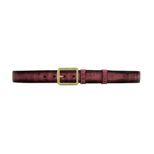 1 1/4" Rosewood Patina Belt with Crawford Casual Buckle in Brass