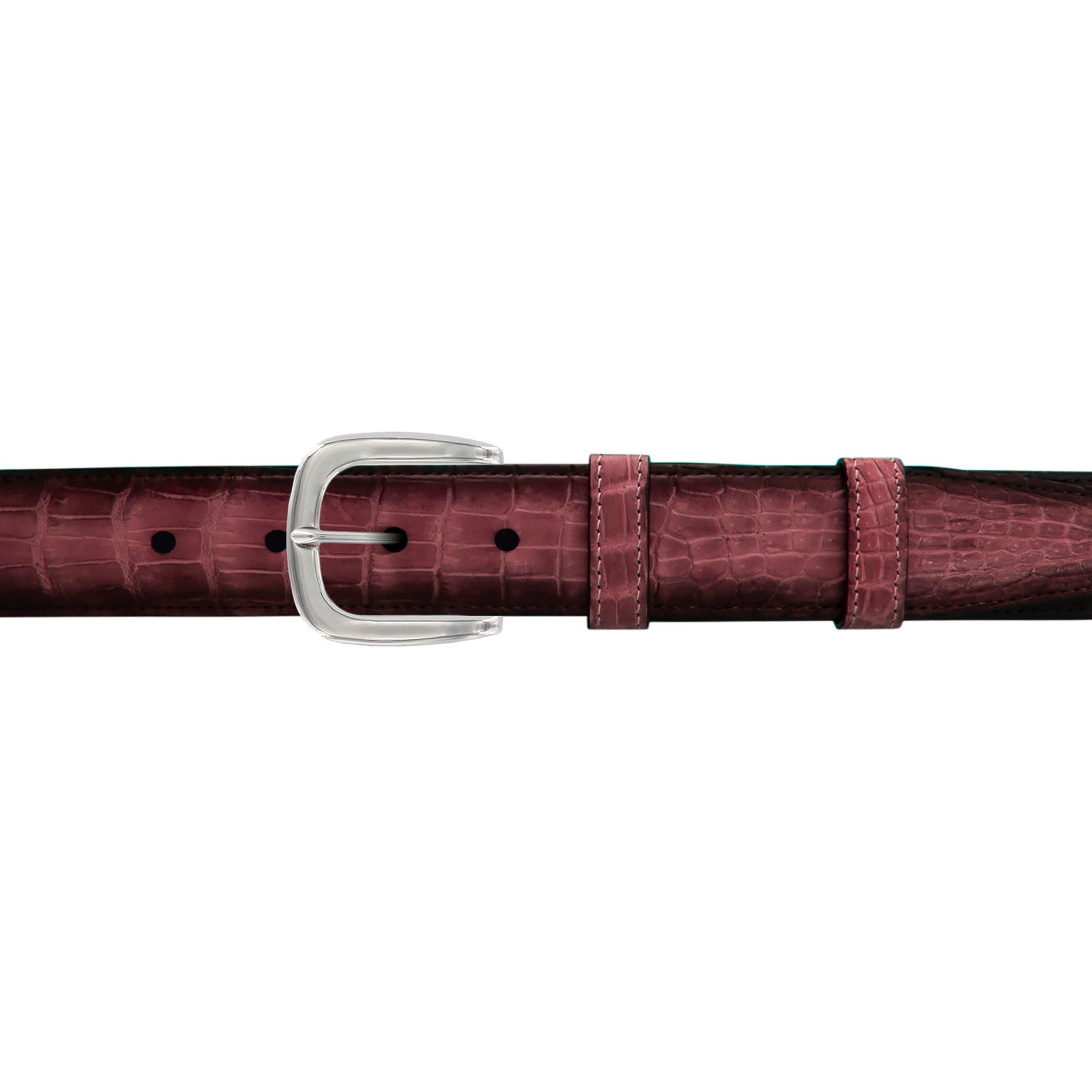 1 1/4" Rosewood Patina Belt with Oxford Cocktail Buckle in Polished Nickel