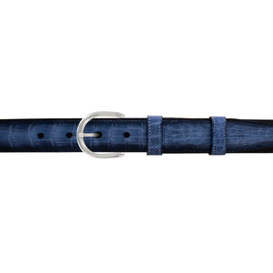 1" Azure Patina Belt with Denver Casual Buckle in Polished Nickel