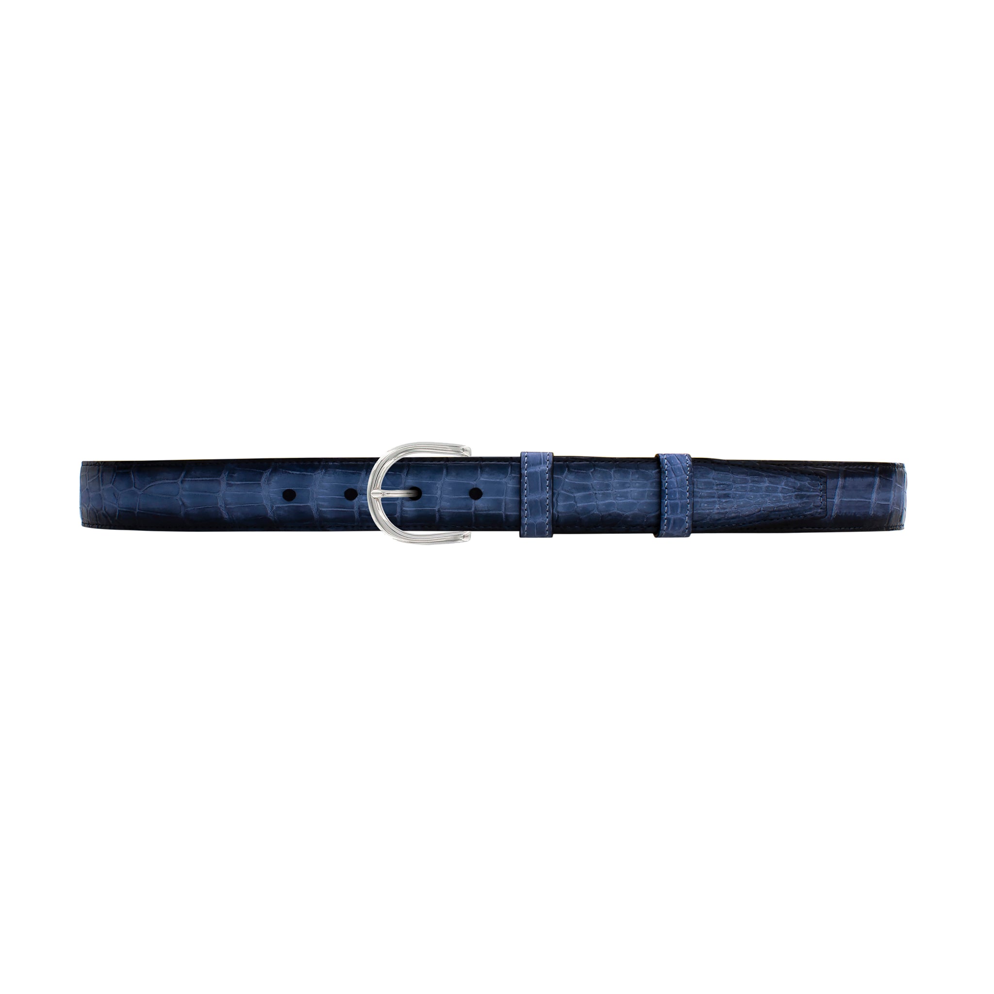 1" Azure Patina Belt with Denver Casual Buckle in Polished Nickel