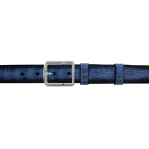 1" Azure Patina Belt with Crawford Casual Buckle in Polished Nickel