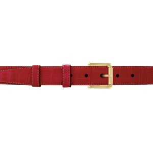 1" Cherry Seasonal Belt with Austin Casual Buckle in Brass