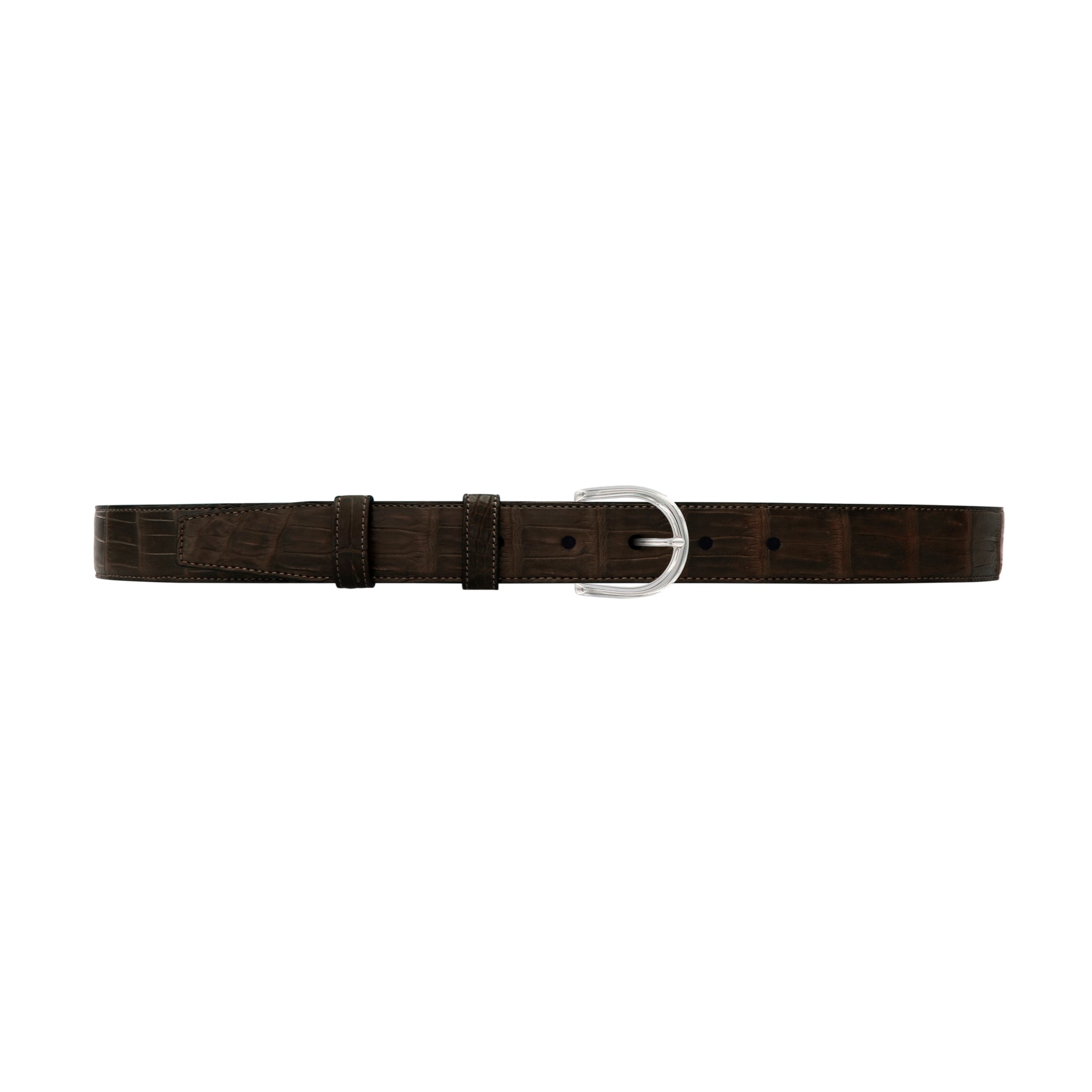 1" Espresso Classic Belt with Denver Casual Buckle in Polished Nickel