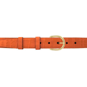 1" Orange Seasonal Belt with Denver Casual Buckle in Brass