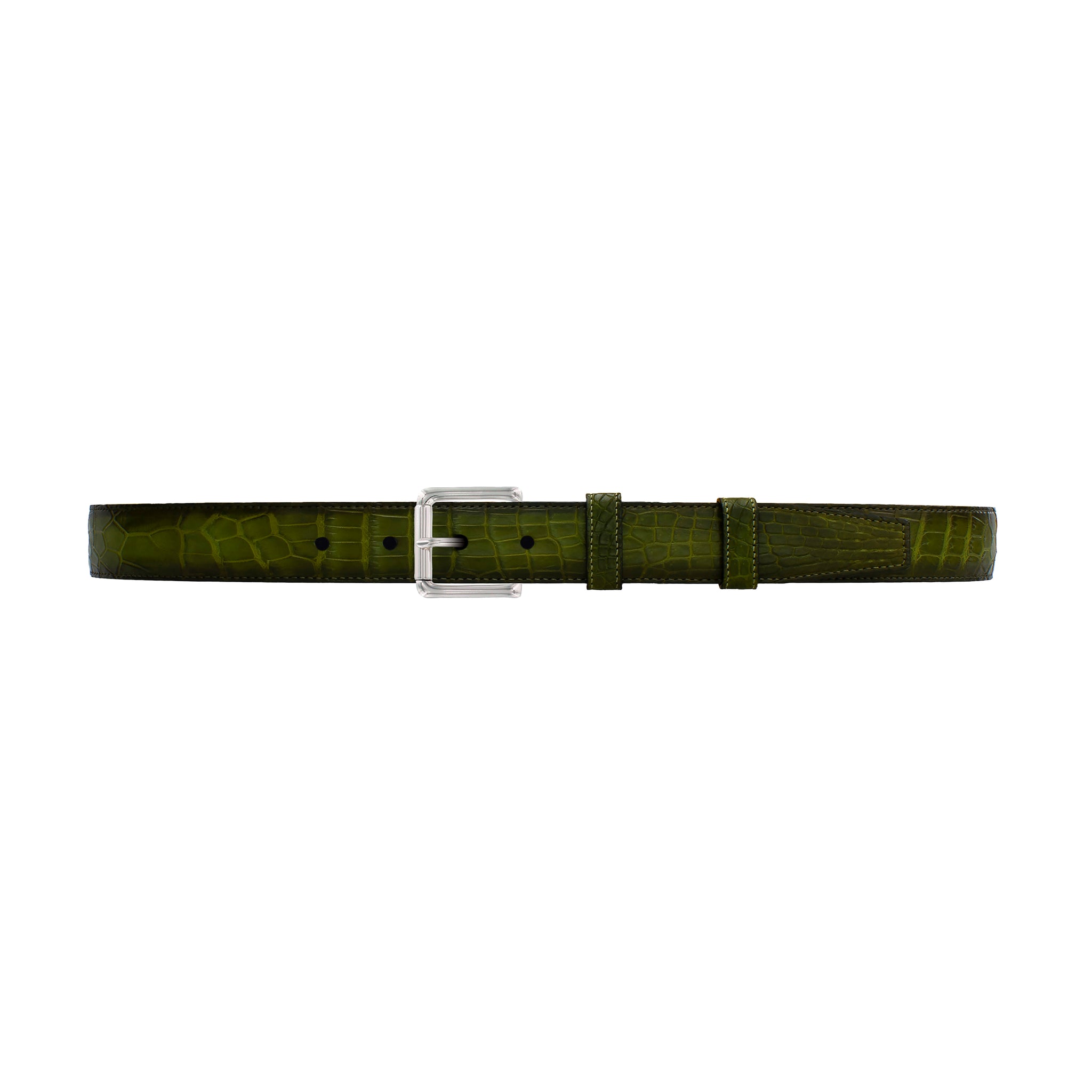 1" Pine Patina Belt with Austin Casual Buckle in Polished Nickel