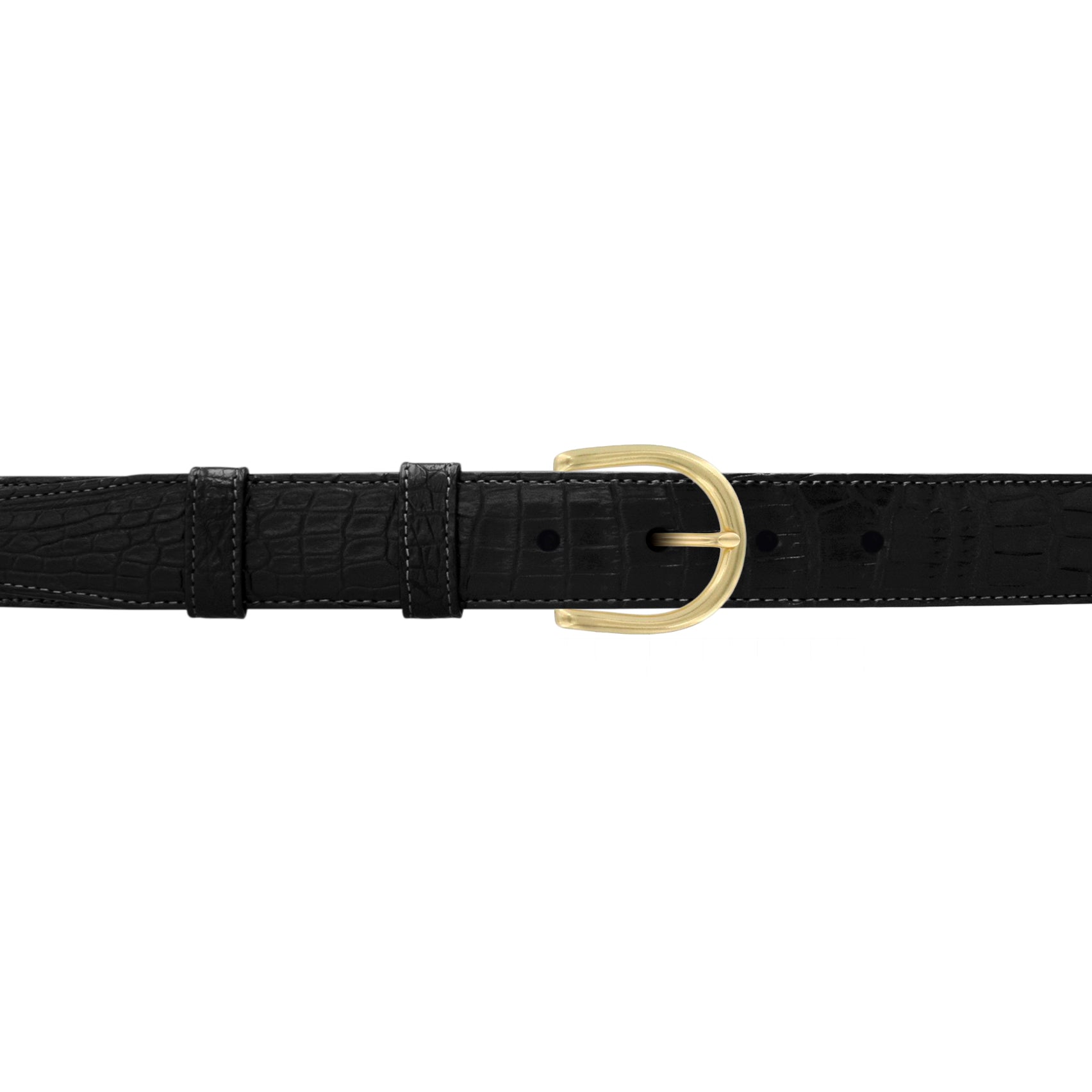 1" Raven Classic Belt with Denver Casual Buckle in Brass