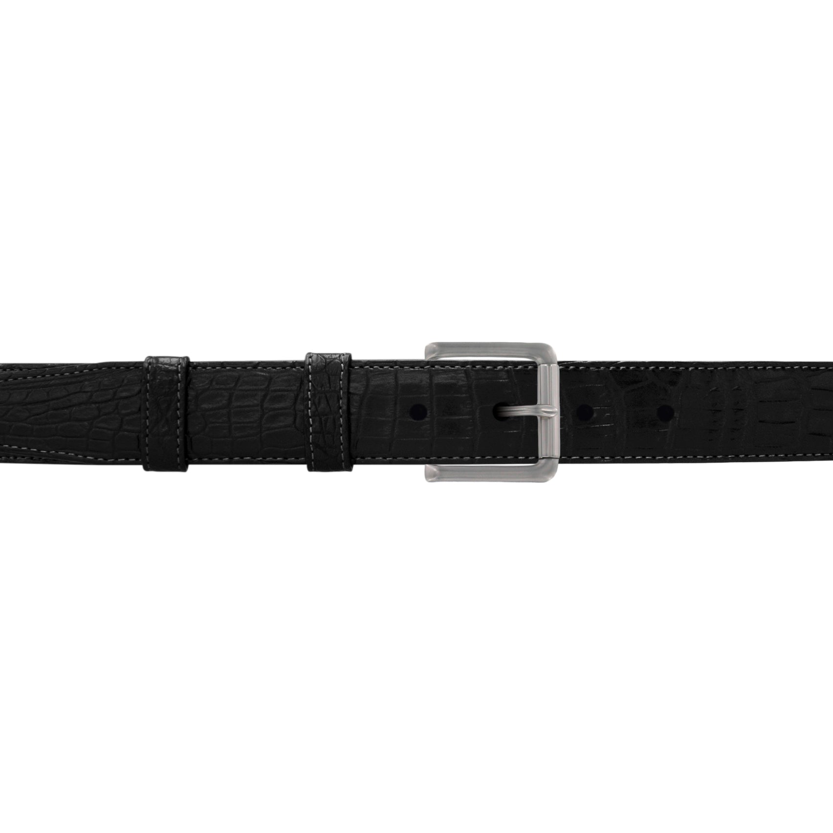 1" Raven Classic Belt with Austin Casual Buckle in Matt Nickel