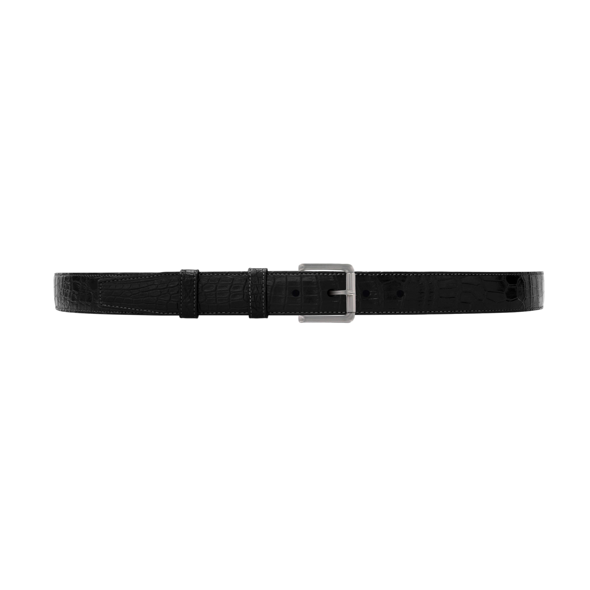 1" Raven Classic Belt with Austin Casual Buckle in Matt Nickel