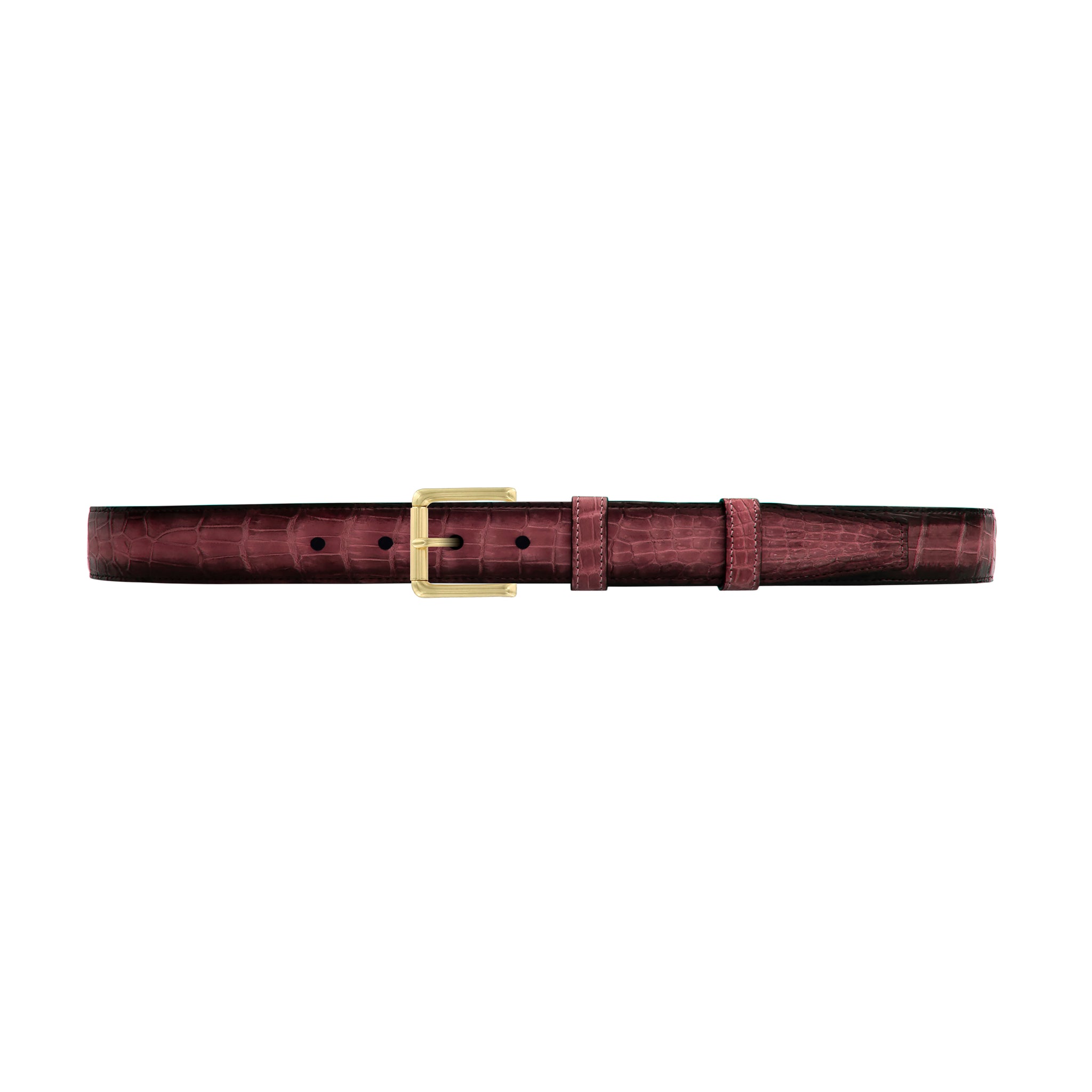 1" Rosewood Patina Belt with Austin Casual Buckle in Brass