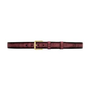 1" Rosewood Patina Belt with Austin Casual Buckle in Brass