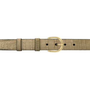1" Sand Classic Belt with Denver Casual Buckle in Brass