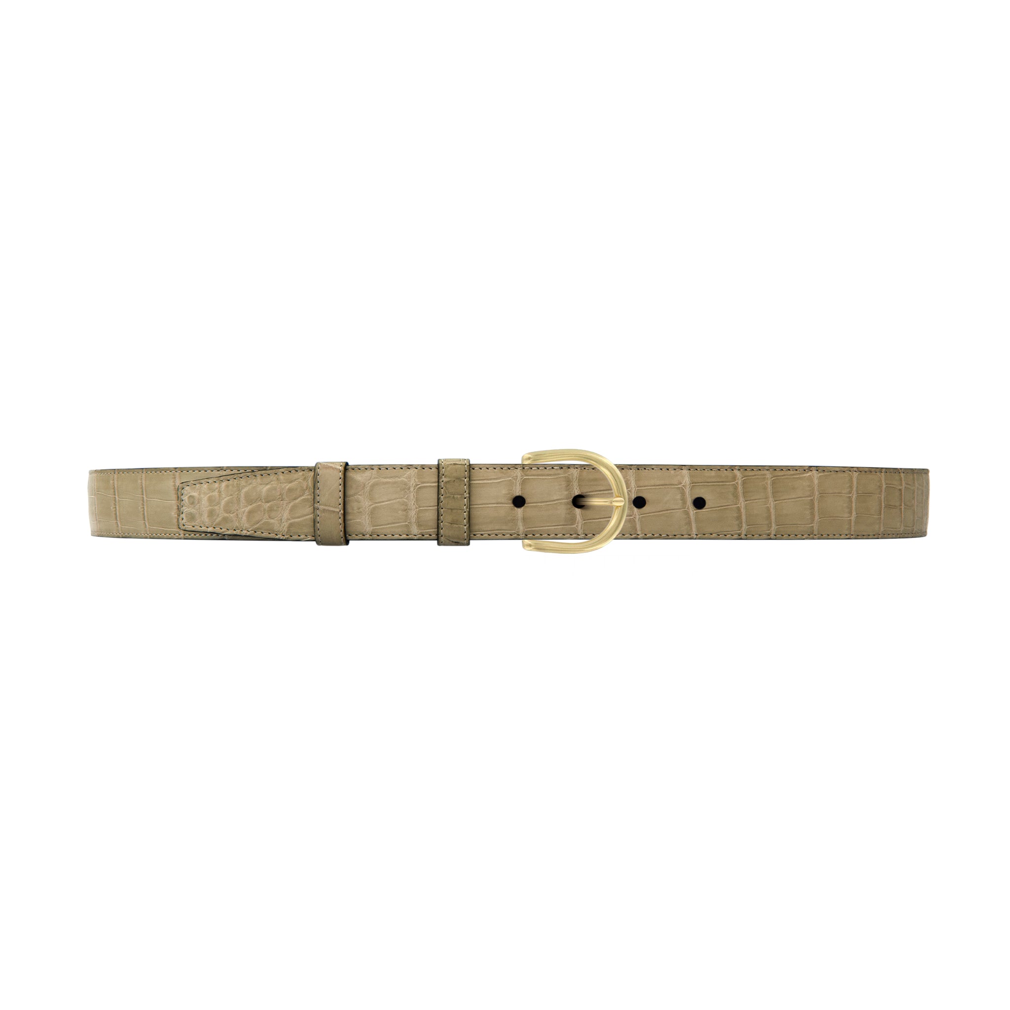1" Sand Classic Belt with Denver Casual Buckle in Brass