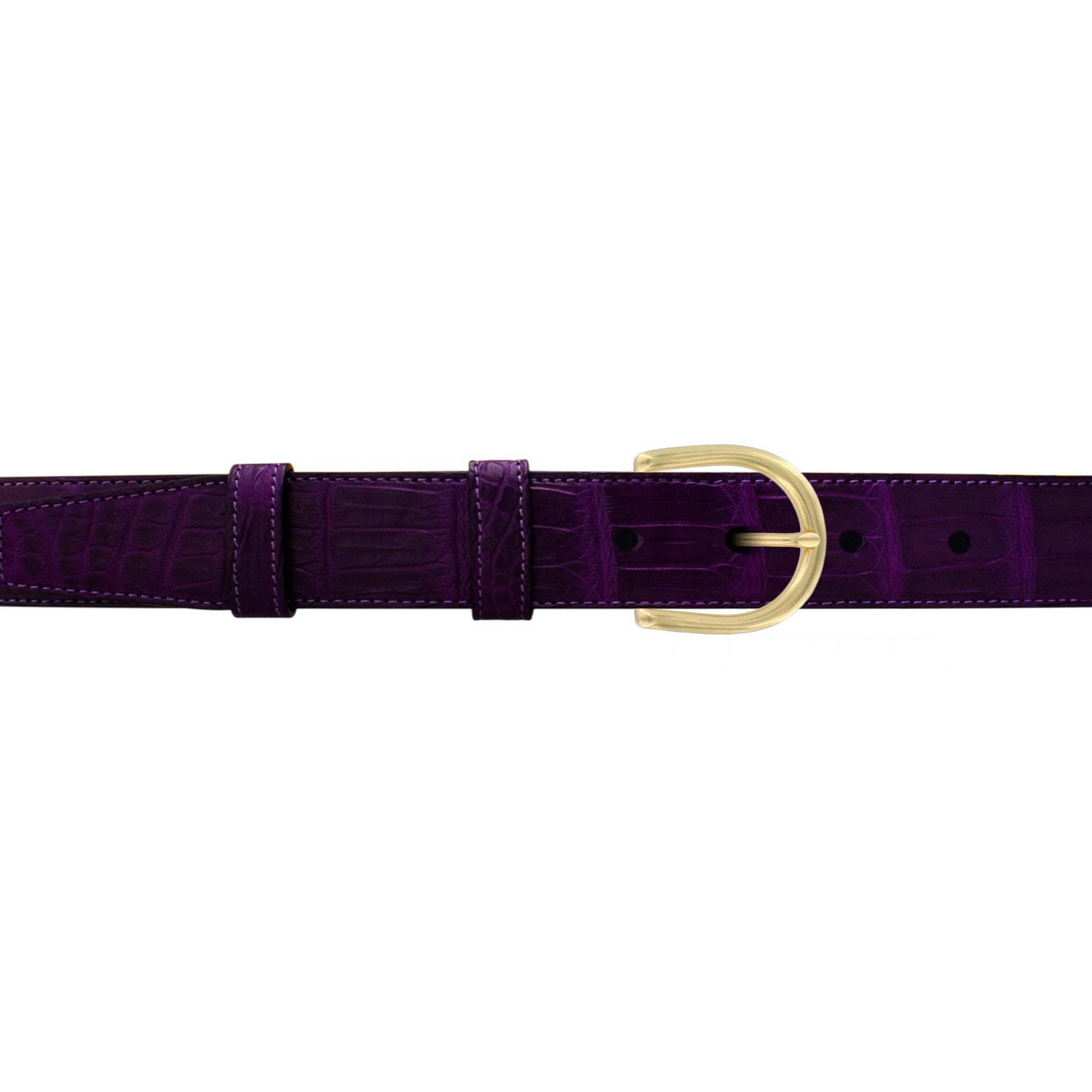 1" Violet Classic Belt with Denver Casual Buckle in Brass