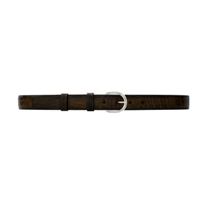 1" Walnut Patina Belt with Denver Casual Buckle in Polished Nickel