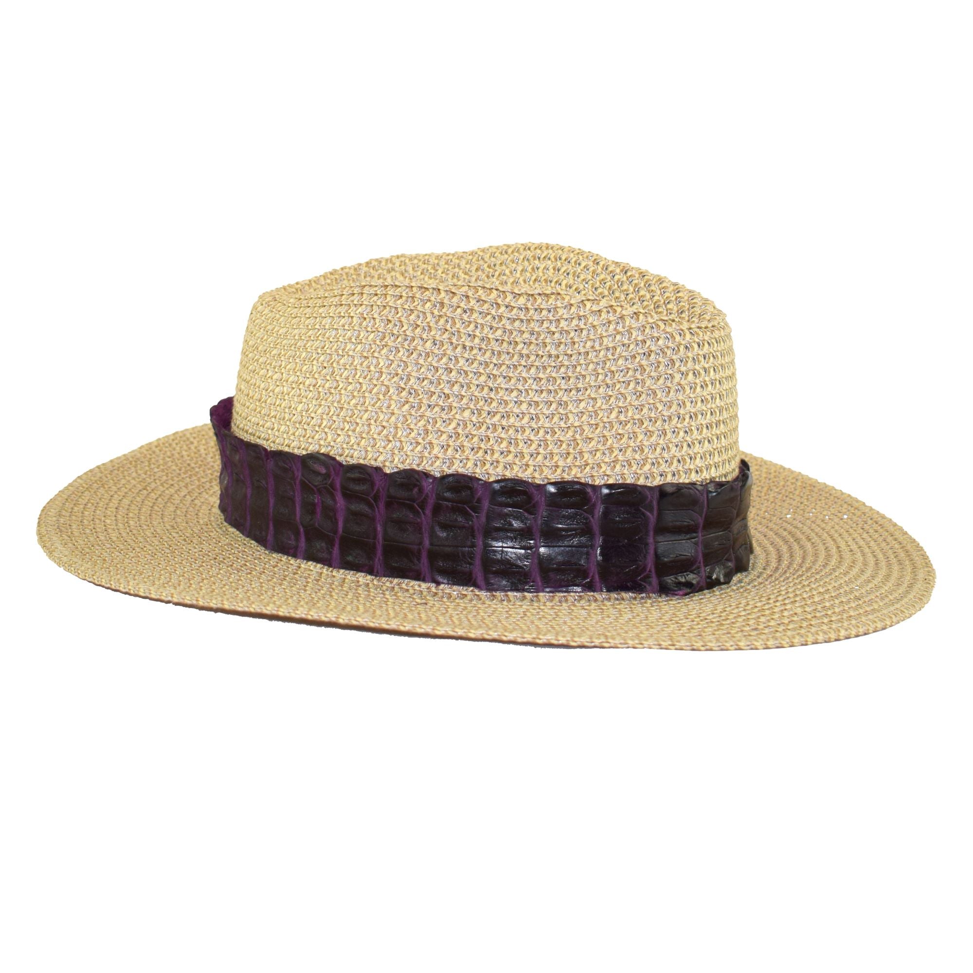 Crocodile Hat Band - Charcoal & Purple