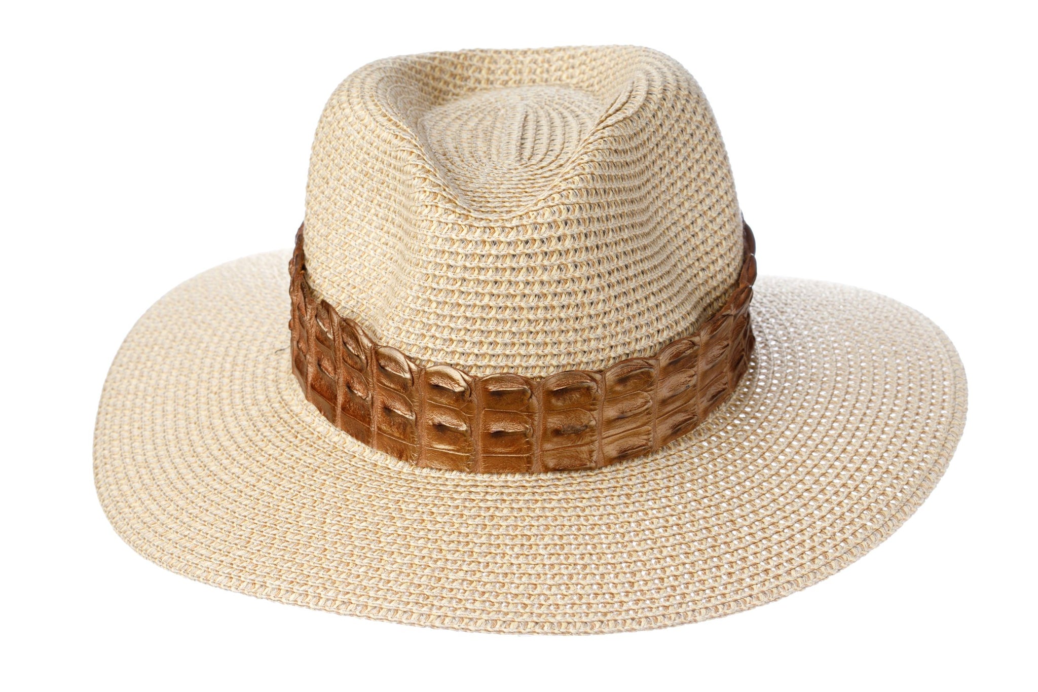 Crocodile Hat Band - Bronze Brown