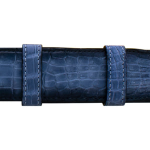 1 1/2" Azure Patina Belt with Sutton Dress Buckle in Polished Nickel