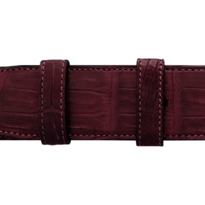 1 1/2" Burgundy Seasonal Belt with Sutton Dress Buckle in Polished Nickel