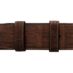 1 1/4" Cognac Classic Belt with Denver Casual Buckle in Brass