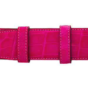 1 1/4" Fuchsia Seasonal Belt with Winston Dress Buckle in Matt Nickel