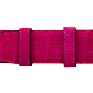 1 1/2" Magenta Seasonal Belt with Oxford Cocktail Buckle in Brass