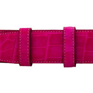 1 1/4" Magenta Seasonal Belt with Sutton Dress Buckle in Brass