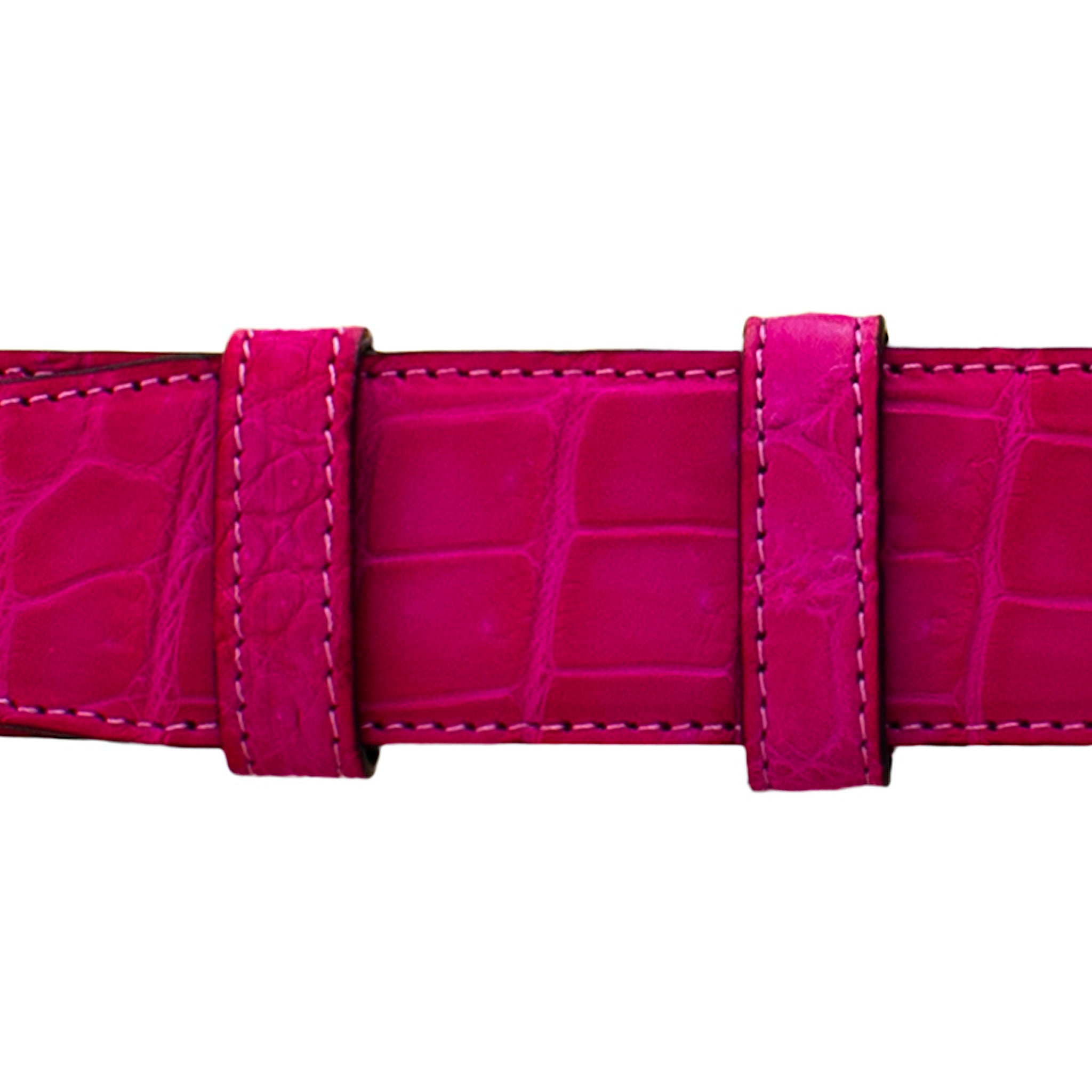 1 1/4" Magenta Seasonal Belt with Derby Cocktail Buckle in Polished Nickel