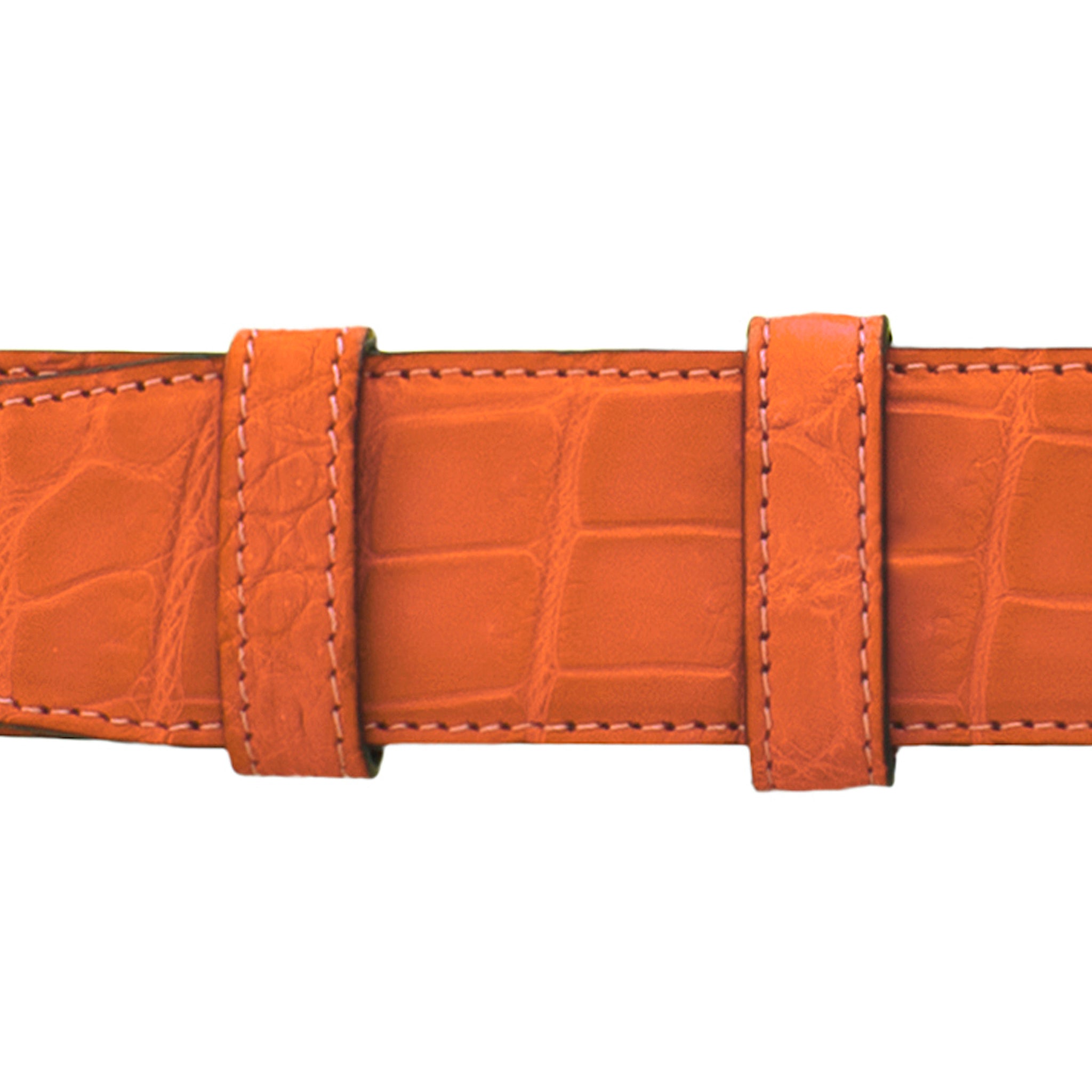 1 1/4" Orange Seasonal Belt with Crawford Casual Buckle in Polished Nickel