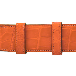 1 1/4" Orange Seasonal Belt with Crawford Casual Buckle in Polished Nickel