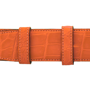 1 1/2" Orange Seasonal Belt with Crawford Casual Buckle in Polished Nickel
