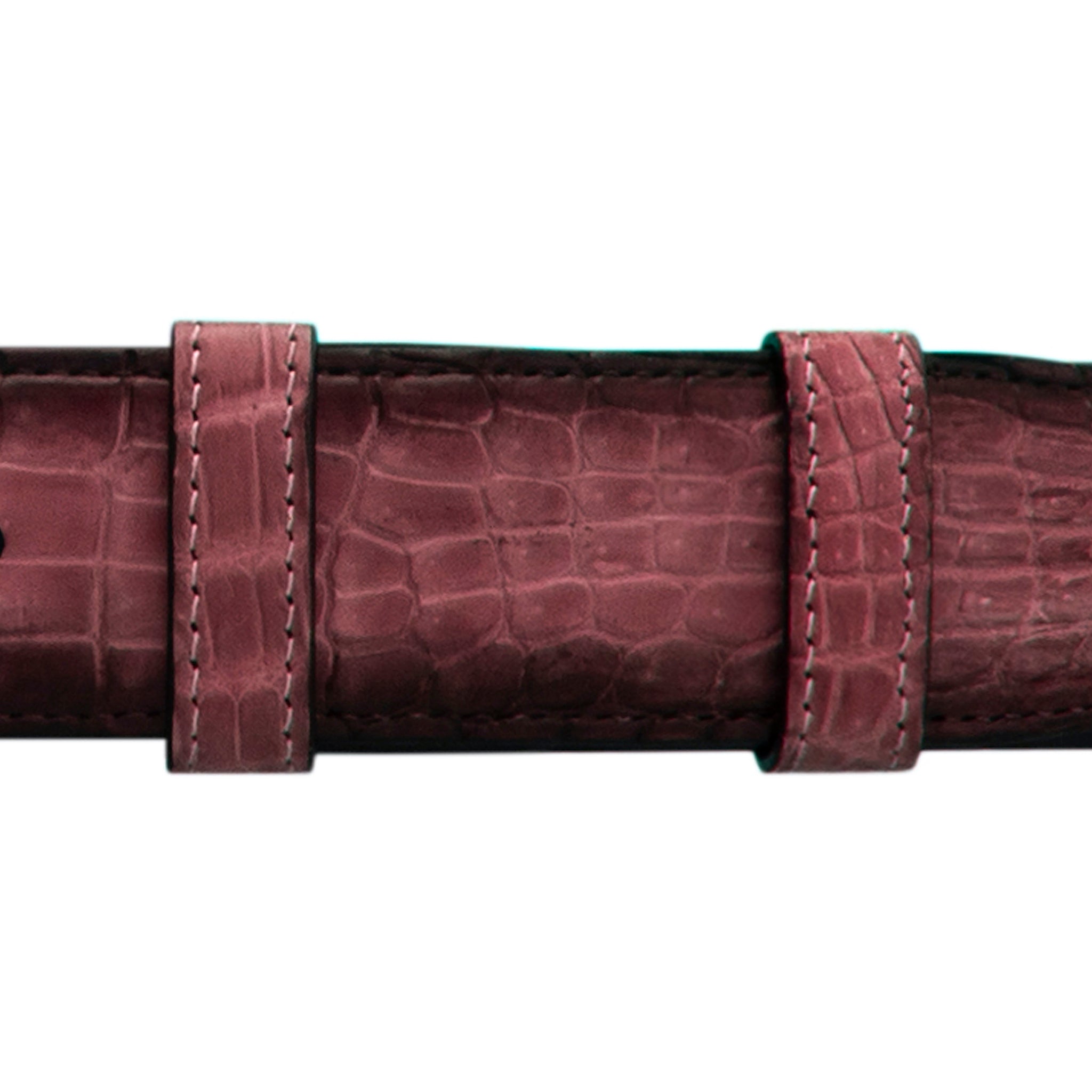 1 1/4" Rosewood Patina Belt with Oxford Cocktail Buckle in Polished Nickel