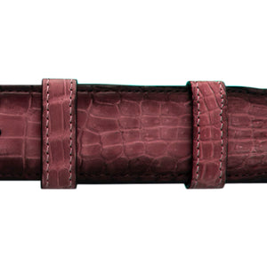 1 1/4" Rosewood Patina Belt with Oxford Cocktail Buckle in Polished Nickel