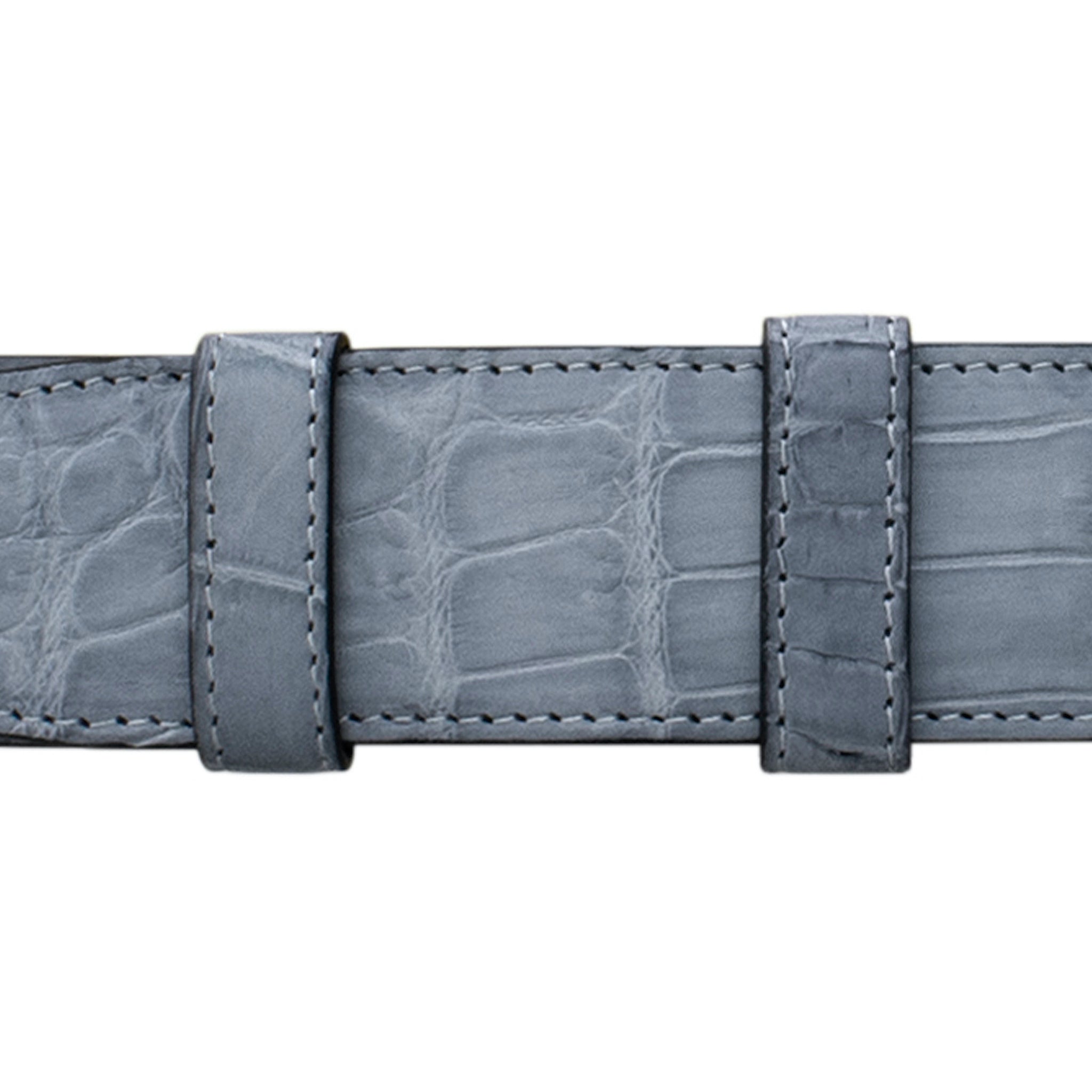 1 1/2" Slate Seasonal Belt with Derby Cocktail Buckle in Polished Nickel