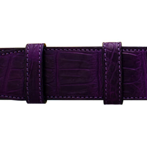 1 1/2" Violet Classic Belt with Winston Dress Buckle in Polished Nickel